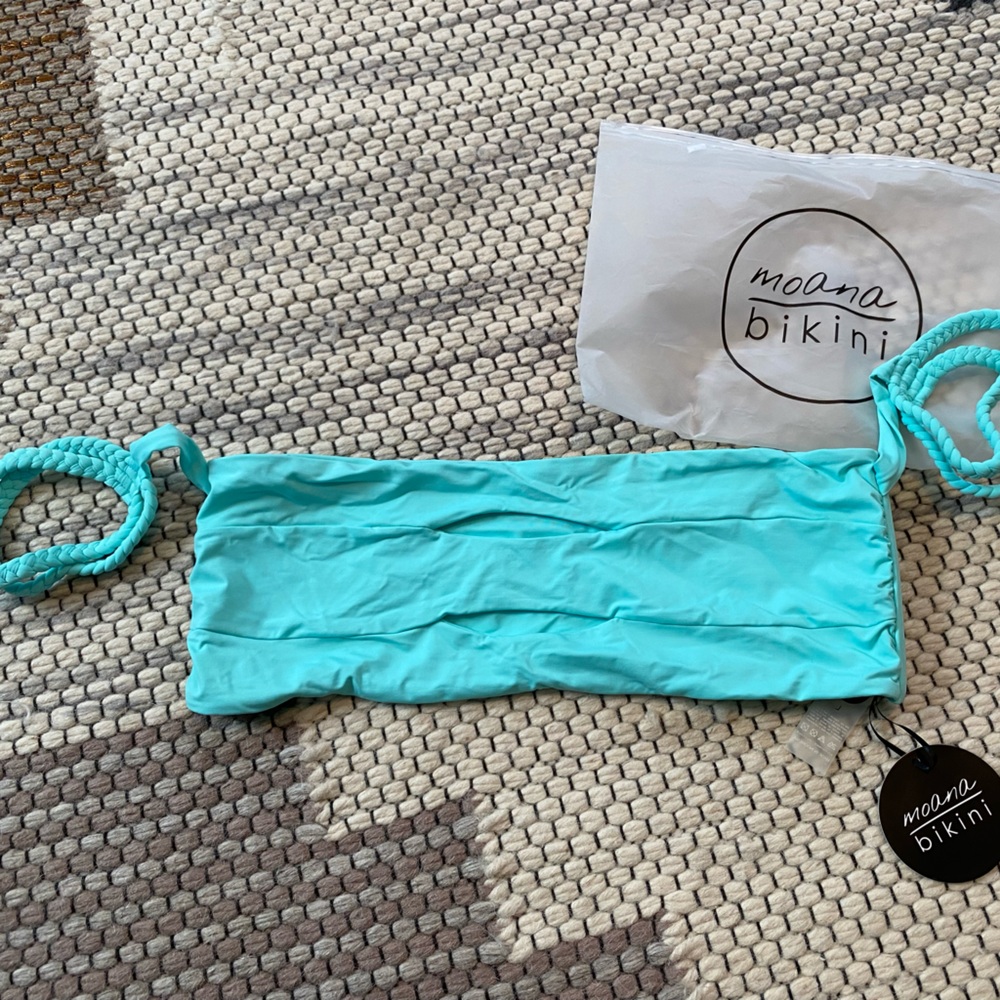Moana bikini BRAIDED TUBE TOP - BUBBLEGUM - teal. Size large. New with tags.